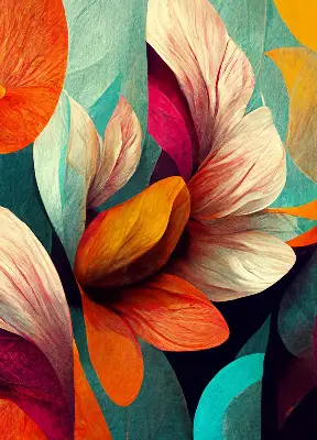 Estores de rolo interiores Flores em abstração