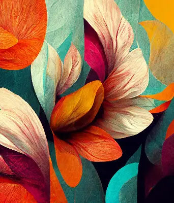 Estores de rolo interiores Flores em abstração