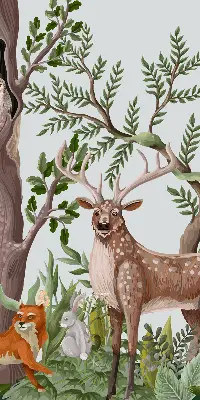 Estores de rolo interiores Animais da floresta