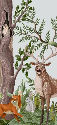 Estores de rolo interiores Animais da floresta