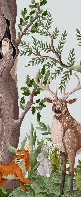 Estores de rolo interiores Animais da floresta