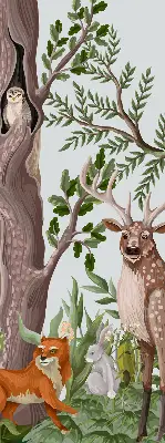 Estores de rolo interiores Animais da floresta
