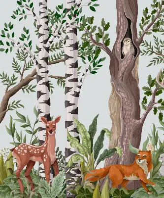 Estores de rolo interiores Animais da floresta