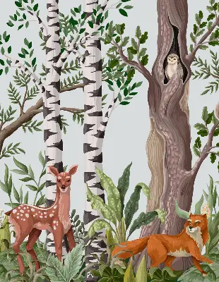 Estores de rolo interiores Animais da floresta