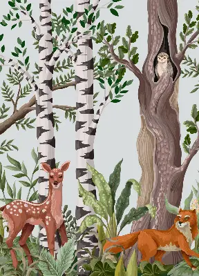 Estores de rolo interiores Animais da floresta