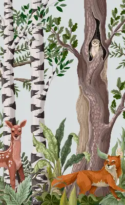 Estores de rolo interiores Animais da floresta