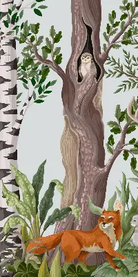 Estores de rolo interiores Animais da floresta