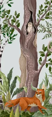 Estores de rolo interiores Animais da floresta