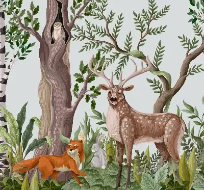 Estores de rolo interiores Animais da floresta