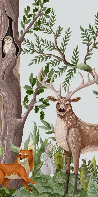 Estores de rolo interiores Animais da floresta