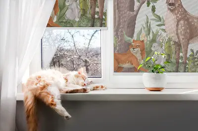 Estores de rolo interiores Animais da floresta