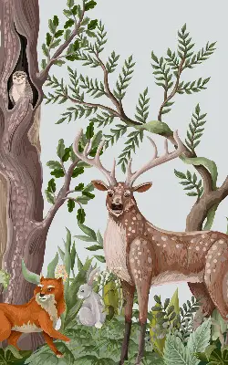 Estores de rolo interiores Animais da floresta