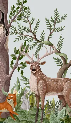 Estores de rolo interiores Animais da floresta