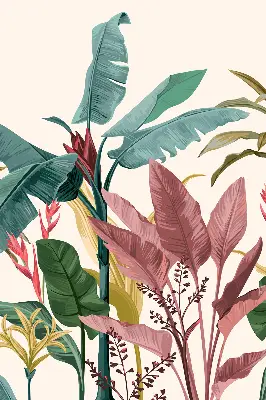 Estores de rolo em tecido Folhas coloridas