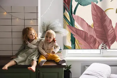 Estores de rolo em tecido Folhas coloridas
