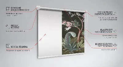 Estores de rolo interiores para janela Pássaros junto à árvore