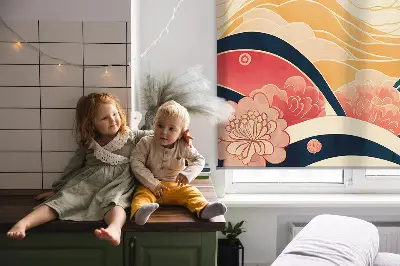 Estores de rolo para porta de varanda Uma onda de flores