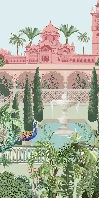 Estores de rolo interiores para janela Palácio com jardim