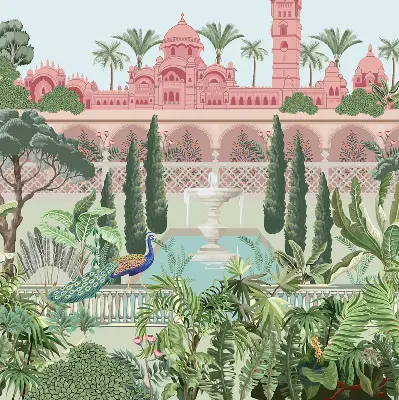 Estores de rolo interiores para janela Palácio com jardim
