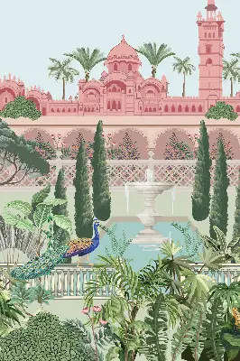 Estores de rolo interiores para janela Palácio com jardim