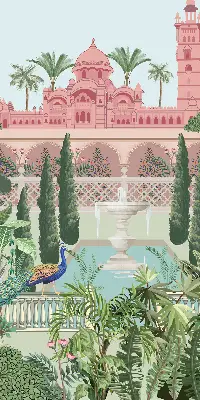 Estores de rolo interiores para janela Palácio com jardim