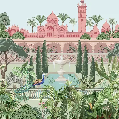 Estores de rolo interiores para janela Palácio com jardim