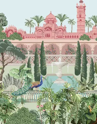 Estores de rolo interiores para janela Palácio com jardim