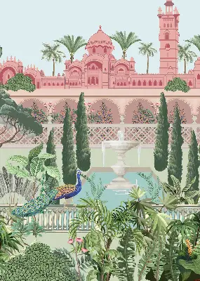 Estores de rolo interiores para janela Palácio com jardim
