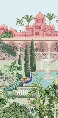 Estores de rolo interiores para janela Palácio com jardim