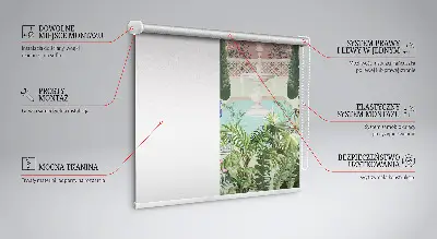 Estores de rolo interiores para janela Palácio com jardim