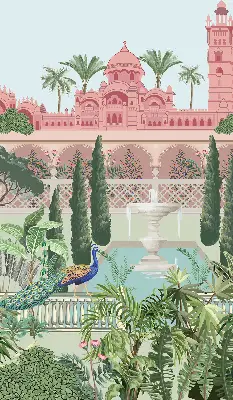 Estores de rolo interiores para janela Palácio com jardim