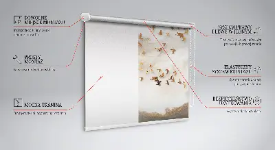 Estores de rolo em tecido Um bando de pássaros