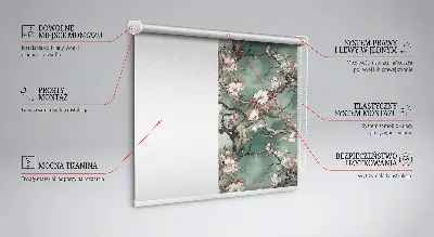 Estores de rolo interiores para janela Flores na árvore
