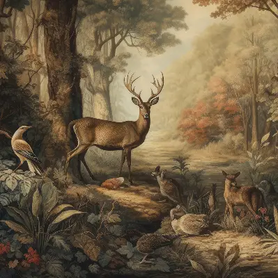 Estores de rolo interiores para janela Animais na floresta