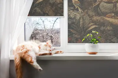 Estores de rolo interiores para janela Animais na floresta
