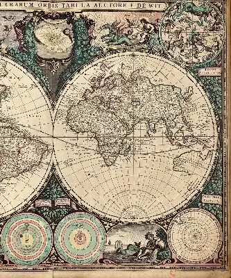 Estores de rolo interiores Mapa-múndi
