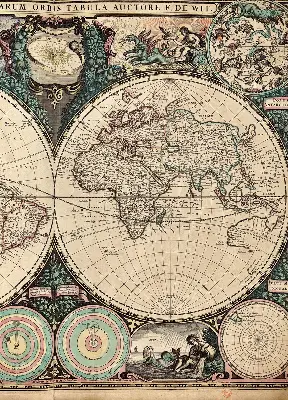 Estores de rolo interiores Mapa-múndi