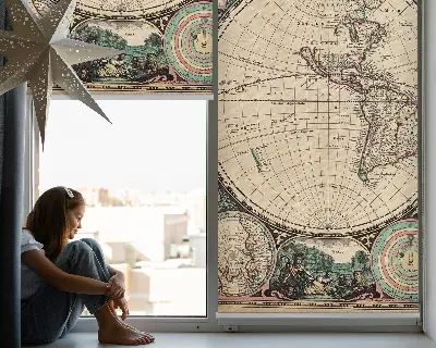 Estores de rolo interiores Mapa-múndi