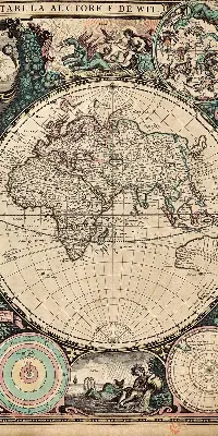 Estores de rolo interiores Mapa-múndi