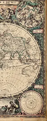 Estores de rolo interiores Mapa-múndi