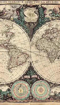Estores de rolo interiores Mapa-múndi
