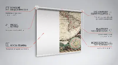 Estores de rolo interiores Mapa-múndi