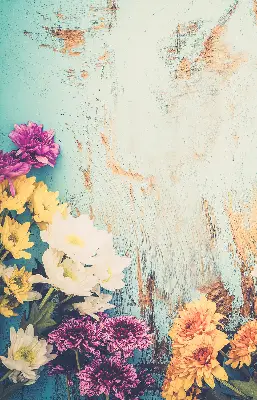 Estores de rolo para porta de varanda Flores em um fundo azul
