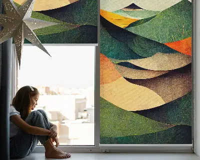 Estores de rolo interiores para janela Colinas abstratas