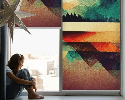 Estores de rolo interiores para janela Montanhas abstratas