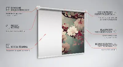 Estores de rolo para janela flor de cerejeira