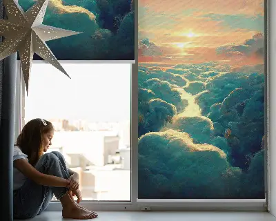 Estores de rolo interiores para janela Pôr do sol