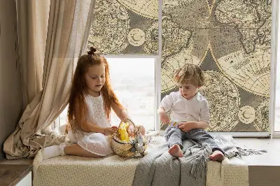 Estores de rolo interiores Mapa-múndi