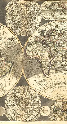 Estores de rolo interiores Mapa-múndi