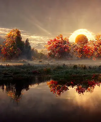 Estores de rolo interiores para janela Pôr do sol atrás das árvores